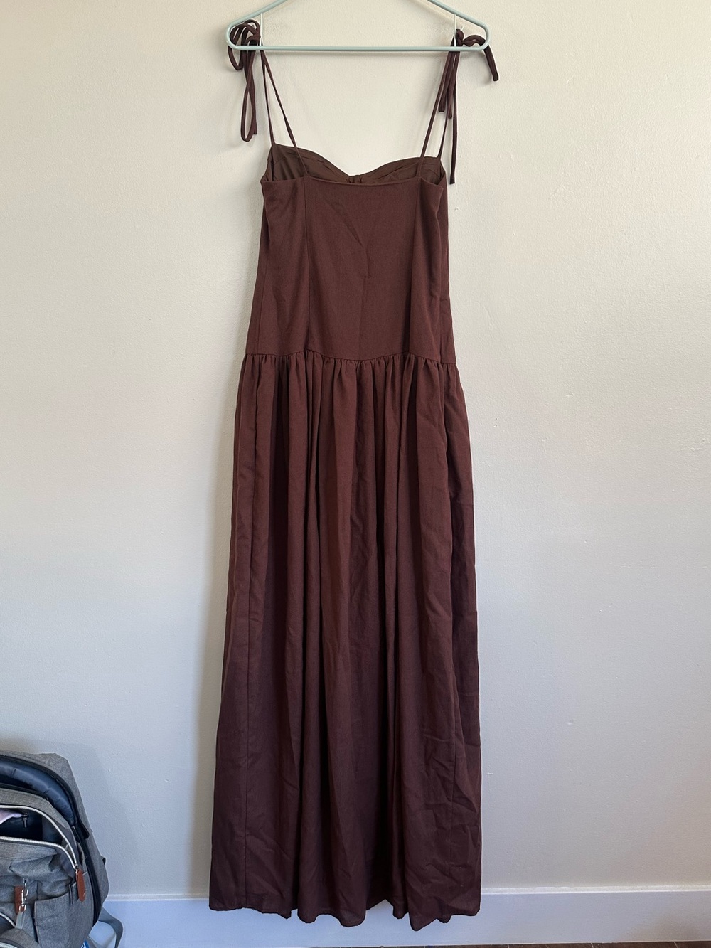 NWOT Peppermayo Giovanna Linen Maxi Dress - Chocolate Drizzle Size S - Picture 5 of 11